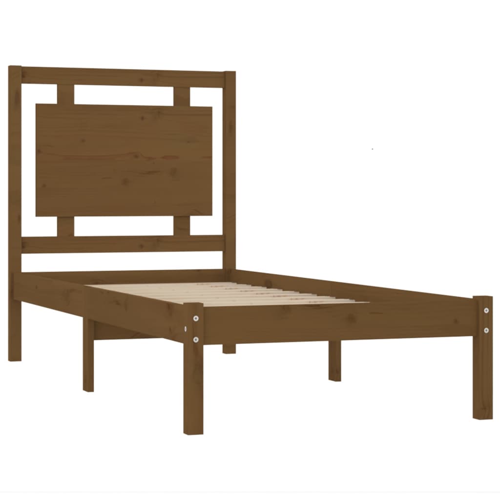 vidaXL Estructura de cama madera maciza marrón miel 100x200 cm