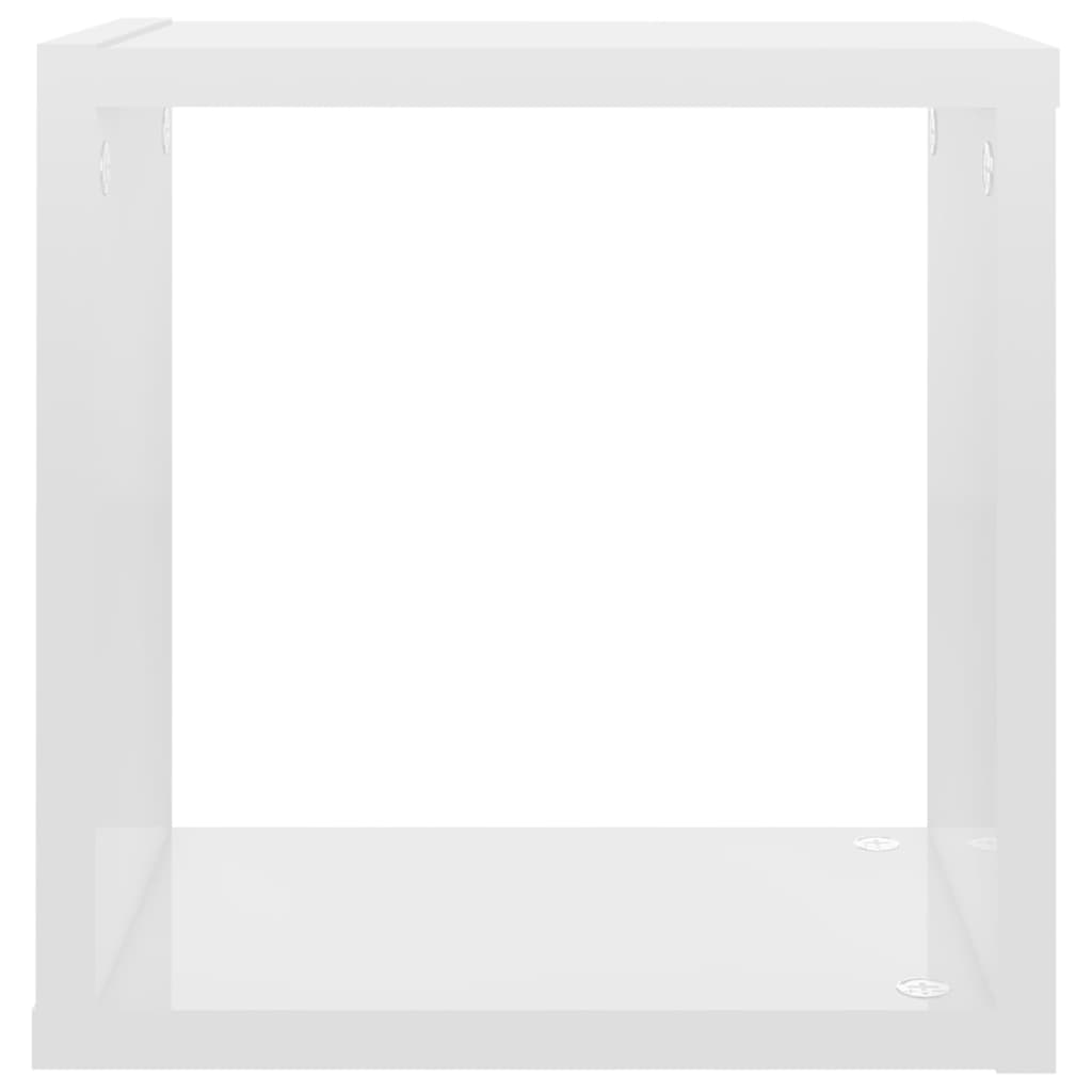 vidaXL Estantes cubo de pared 4 unidades blanco brillo 26x15x26 cm