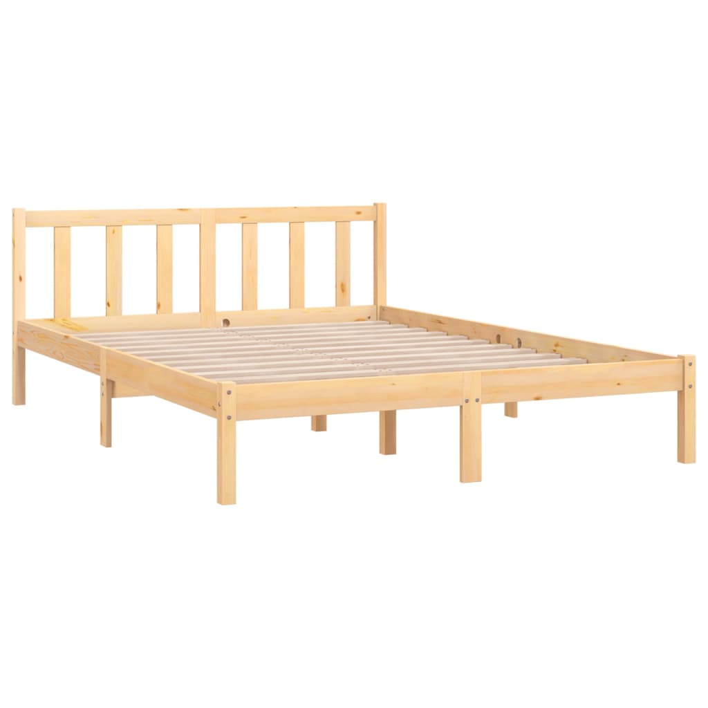 vidaXL Estructura de cama madera maciza de pino 135x190 cm