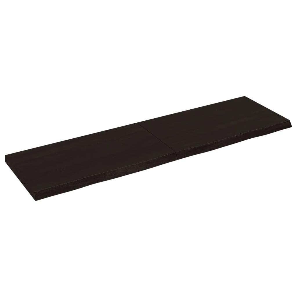 vidaXL Encimera de baño madera tratada marrón oscuro 140x40x(2-4) cm