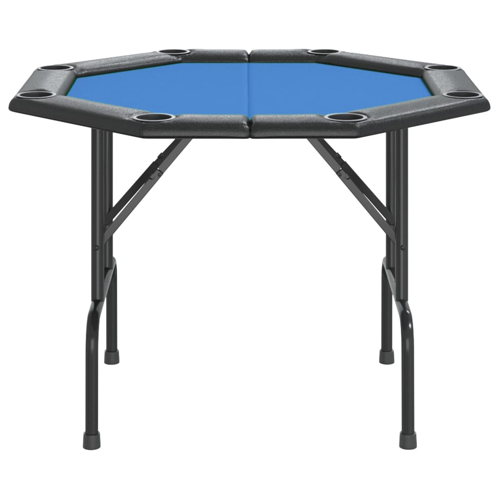 vidaXL Mesa de póquer plegable para 8 jugadores azul 108x108x75 cm