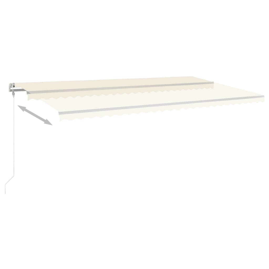 vidaXL Toldo automático con LED sensor de viento crema 600x350 cm