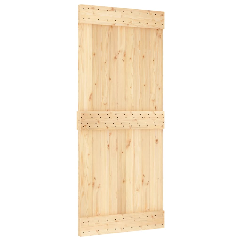 vidaXL Puerta corredera con herrajes madera maciza de pino 90x210 cm