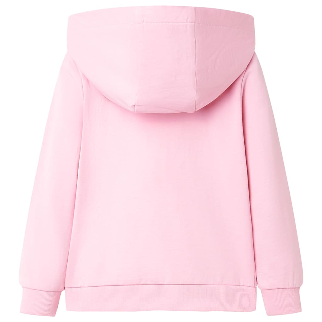 Sudadera infantil con capucha y cremallera rosa 104