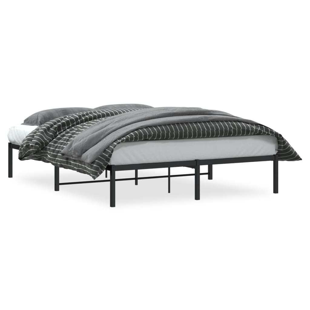vidaXL Estructura de cama de metal negro 150x200 cm