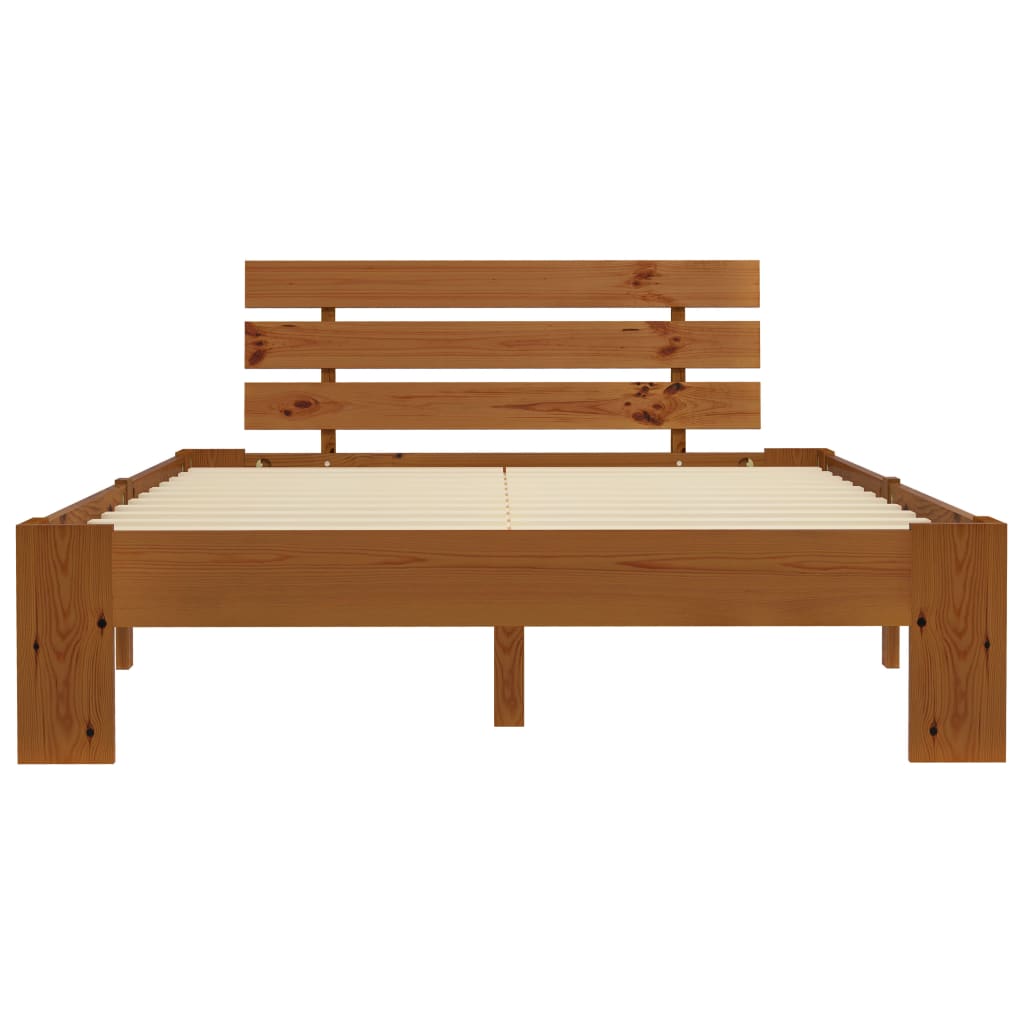 vidaXL Estructura cama sin colchón madera pino marrón miel 120x200 cm