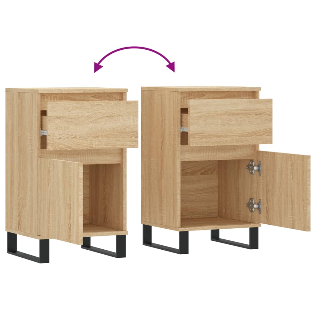 vidaXL Aparadores 2 uds madera de ingeniería roble Sonoma 40x35x70 cm