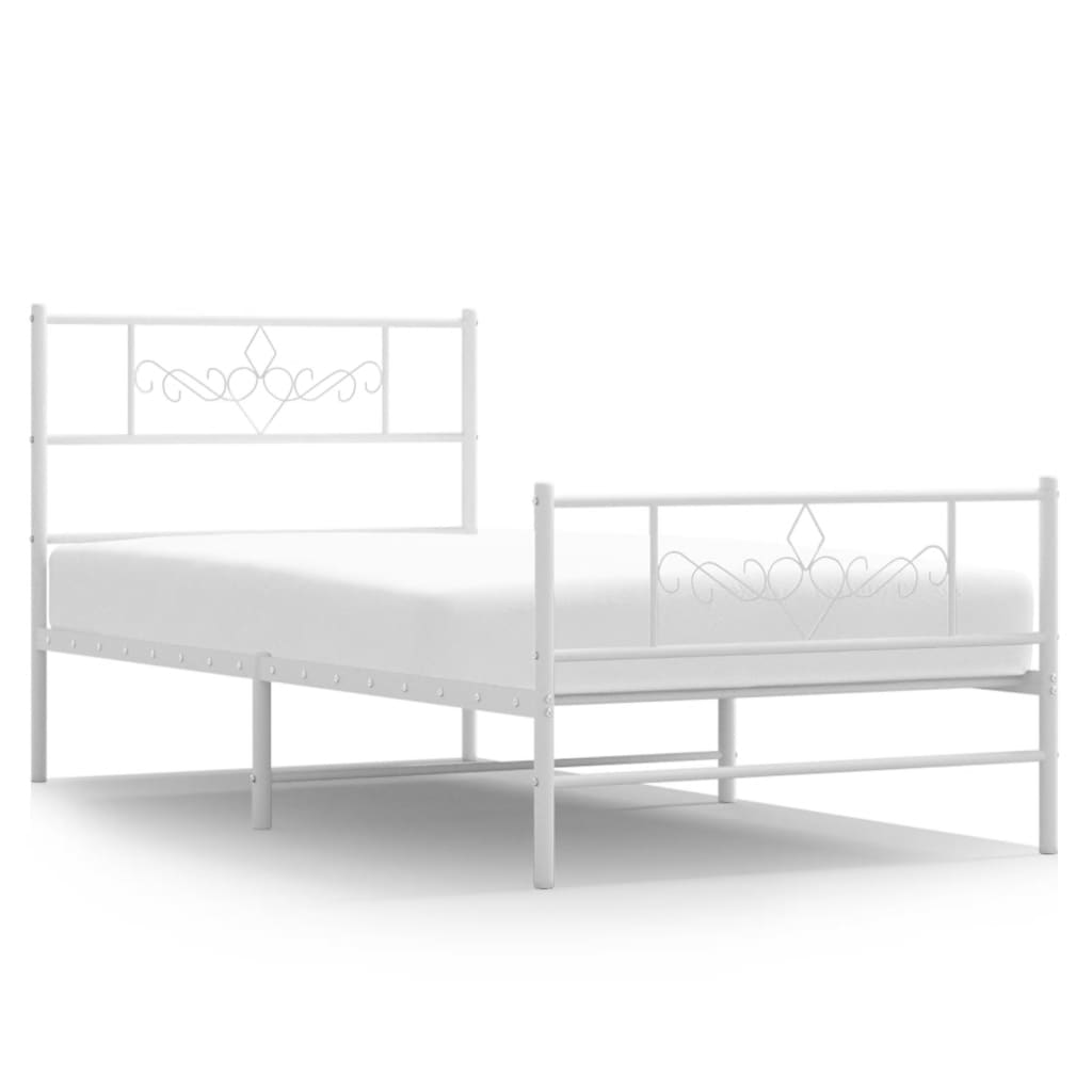 vidaXL Estructura cama sin colchón con estribo metal blanco 80x200 cm