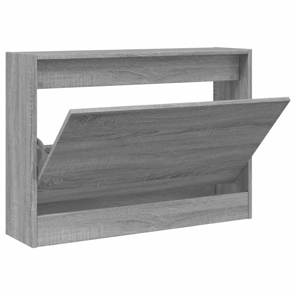 vidaXL Zapatero de madera de ingeniería gris Sonoma 80x21x57 cm