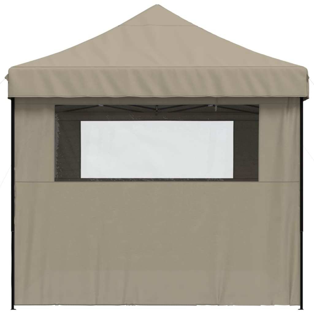 vidaXL Tienda de fiesta plegable Pop-Up con 4 paredes laterales taupe