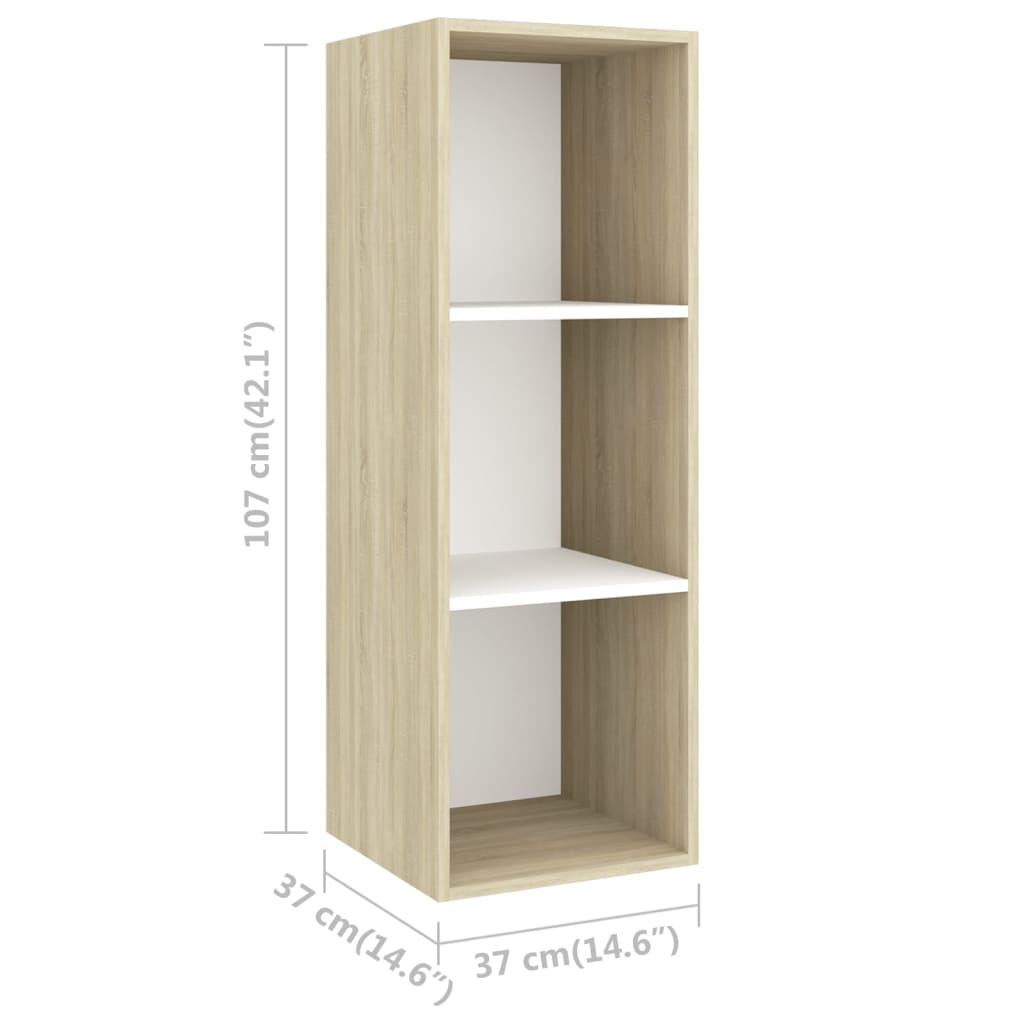 vidaXL Muebles de salón de pared 2 piezas blanco y roble Sonoma