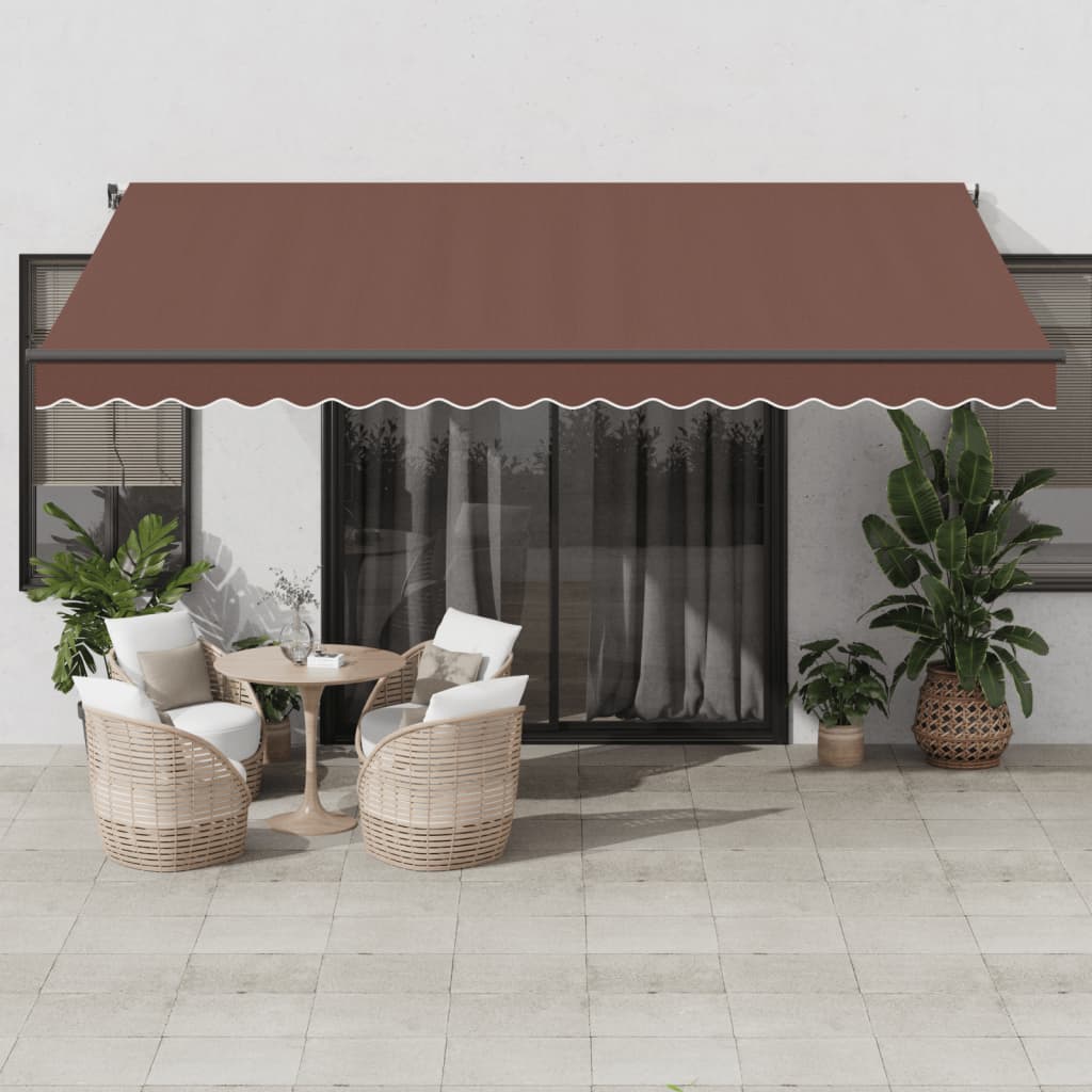 vidaXL Toldo retráctil automático marrón 450x300 cm