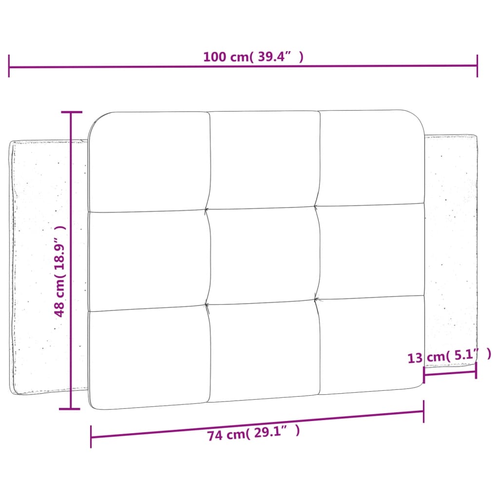 vidaXL Cabecero de cama acolchado cuero sintético blanco negro 100 cm