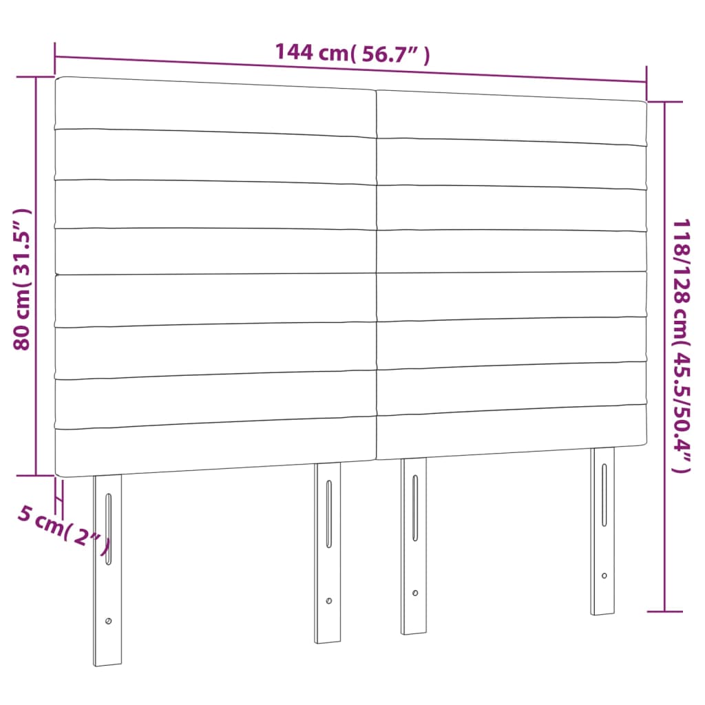 vidaXL Cabeceros 4 unidades tela gris oscuro 72x5x78/88 cm