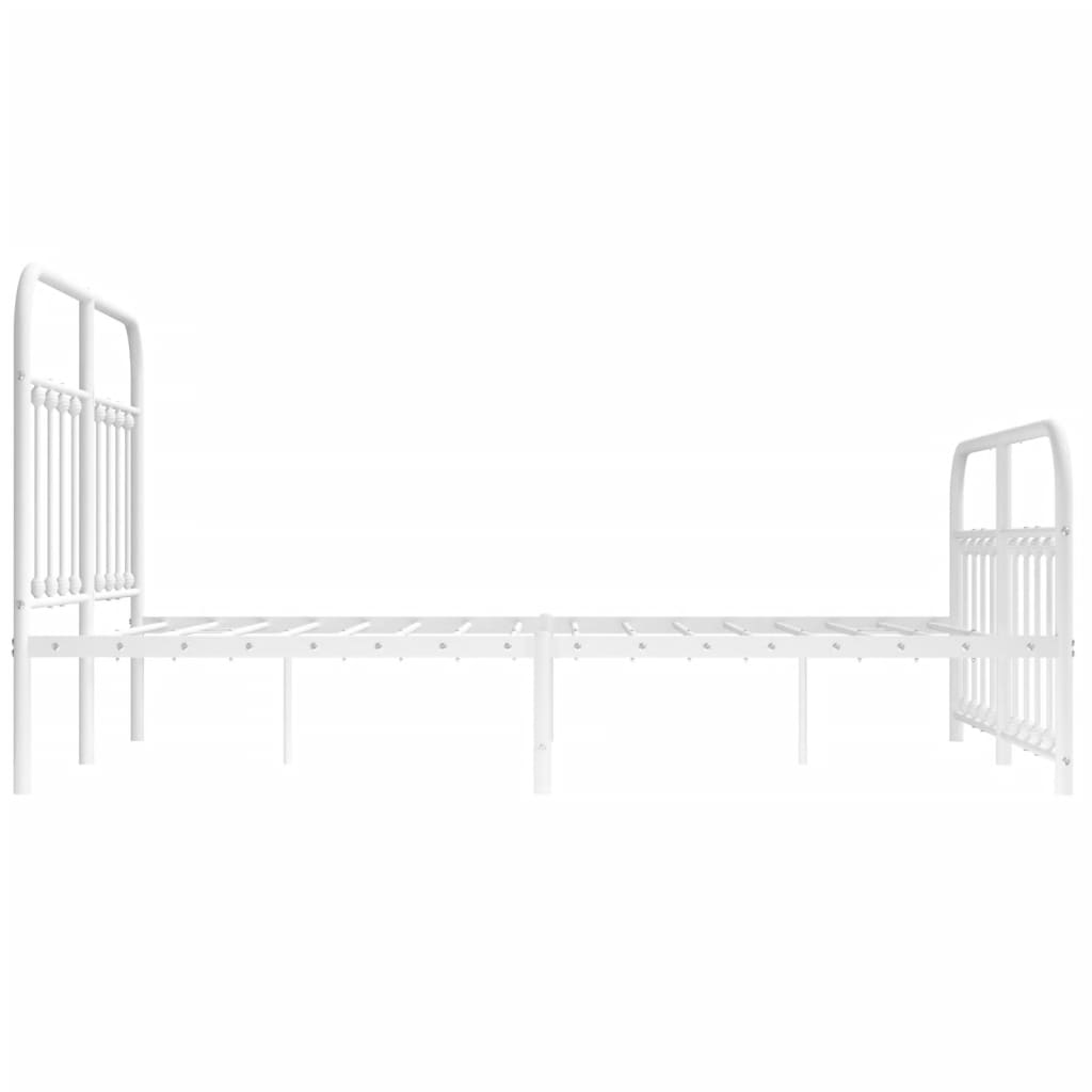 vidaXL Estructura cama sin colchón con estribo metal blanco 150x200 cm