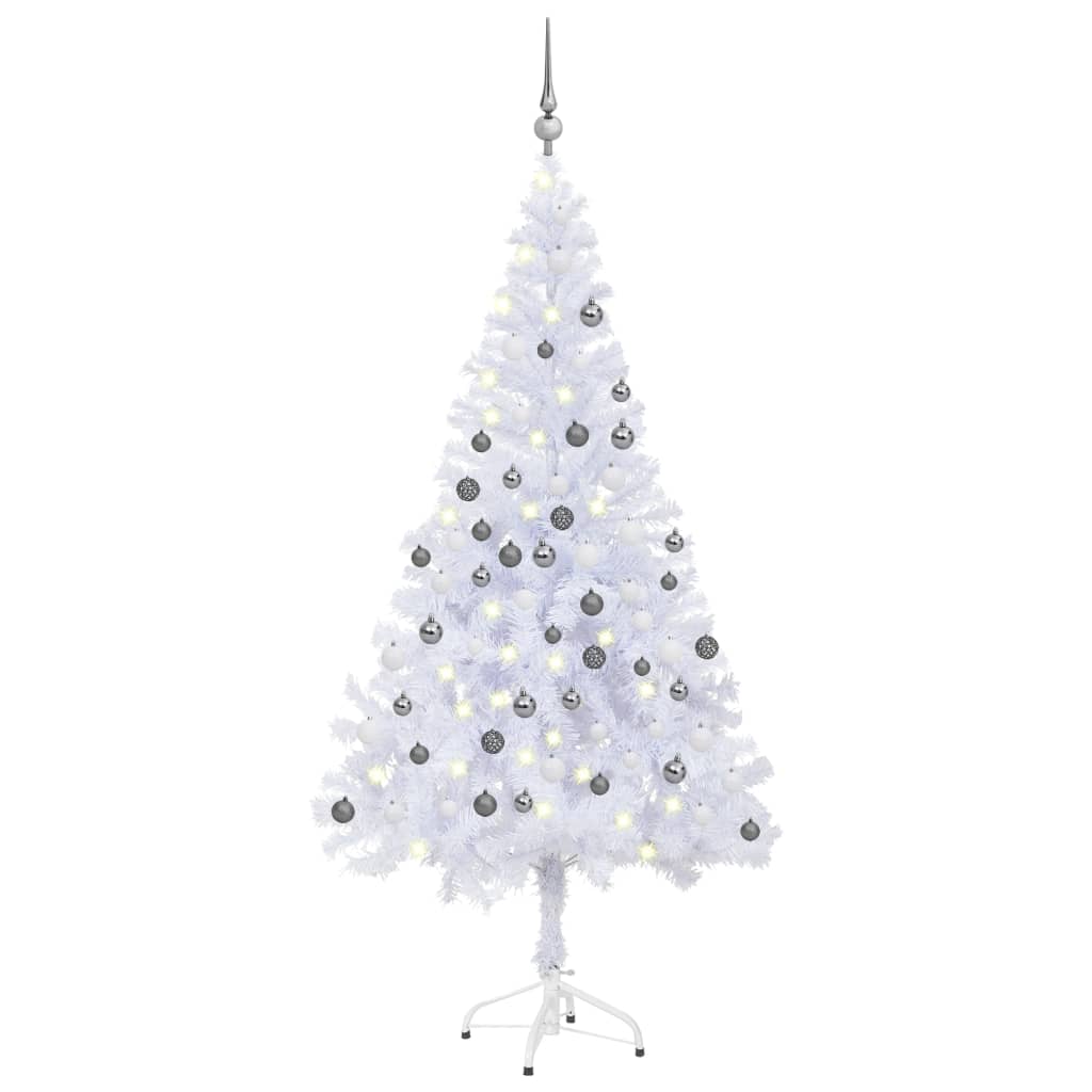 vidaXL Árbol de Navidad artificial con luces y bolas 620 ramas 180 cm