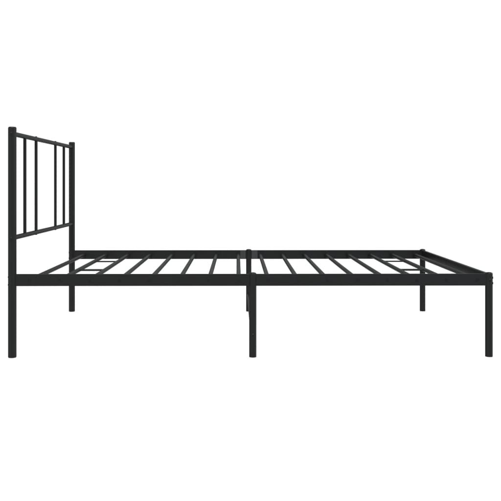 vidaXL Estructura cama sin colchón con cabecero metal negro 90x190 cm