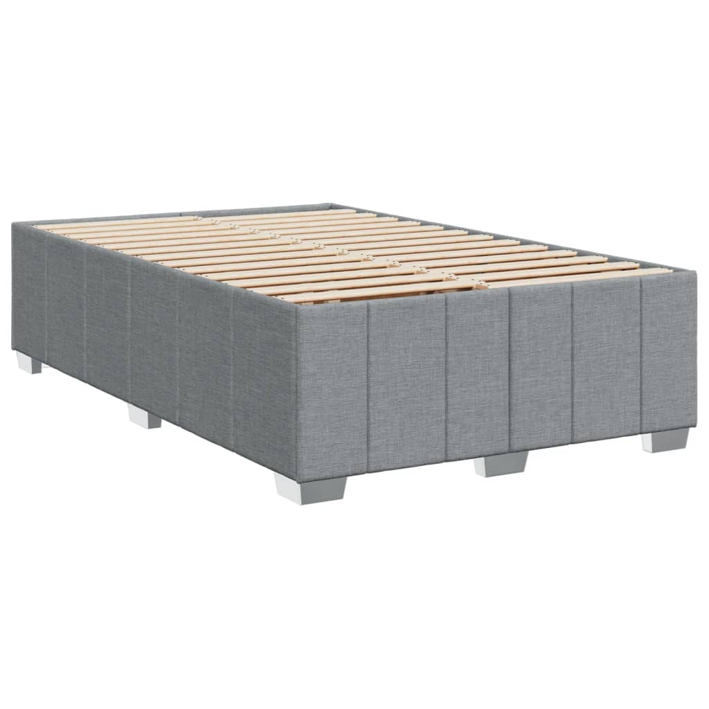 vidaXL Cama box spring con colchón tela gris claro 120x200 cm