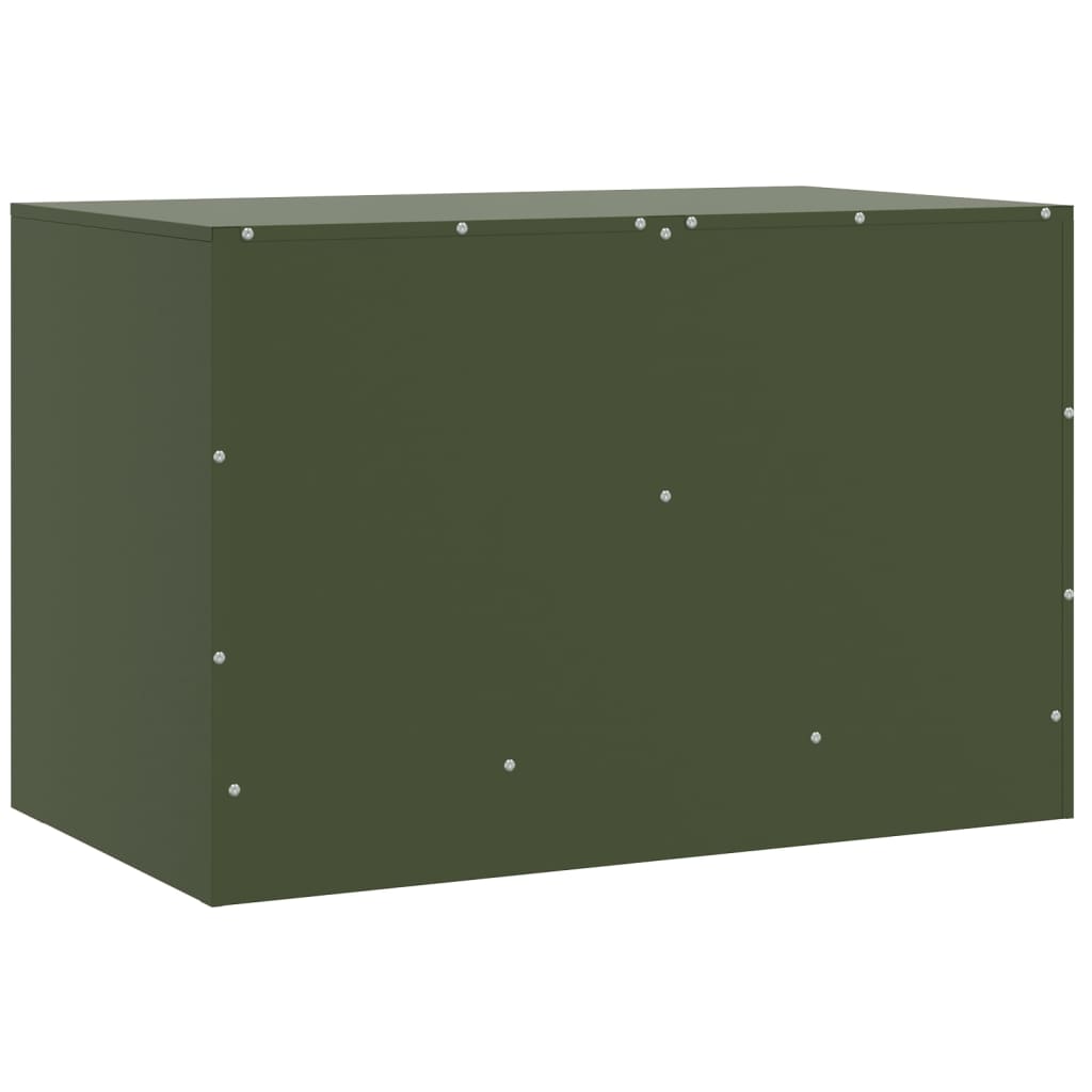 vidaXL Mueble para TV de acero verde oliva 67x39x44 cm