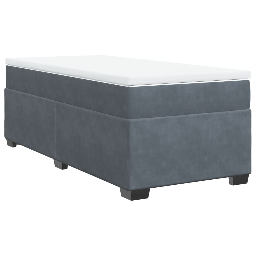 vidaXL Cama box spring con colchón terciopelo gris oscuro 100x200 cm