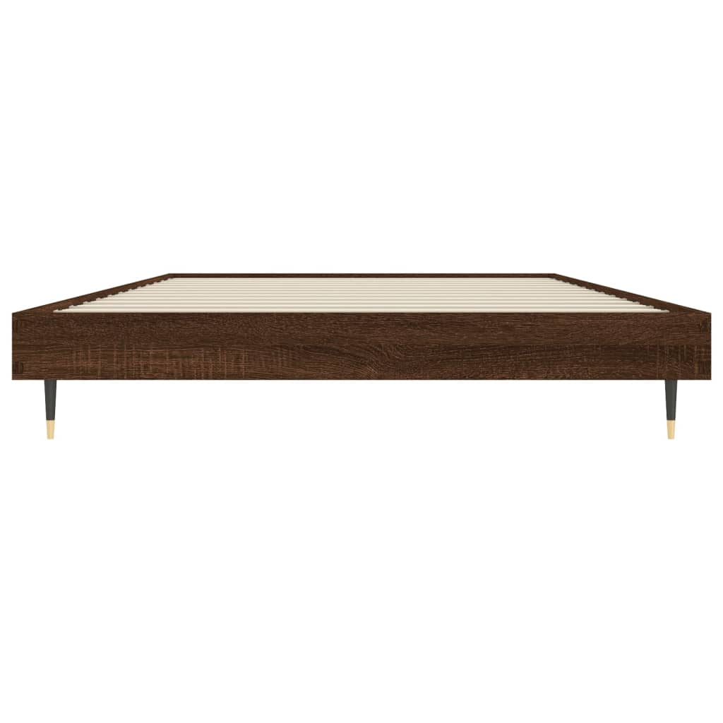 vidaXL Estructura de cama sin colchón madera marrón roble 90x190 cm