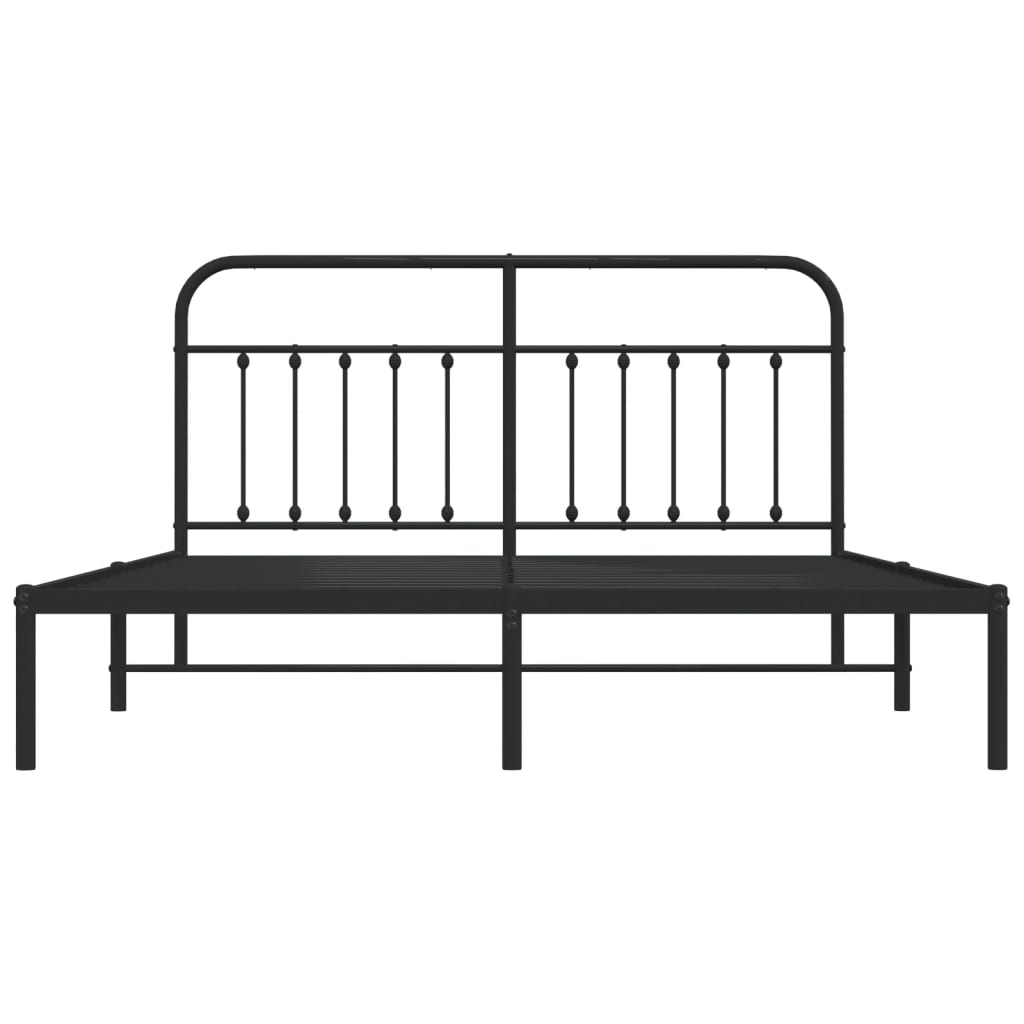 vidaXL Estructura cama sin colchón con cabecero metal negro 183x213 cm