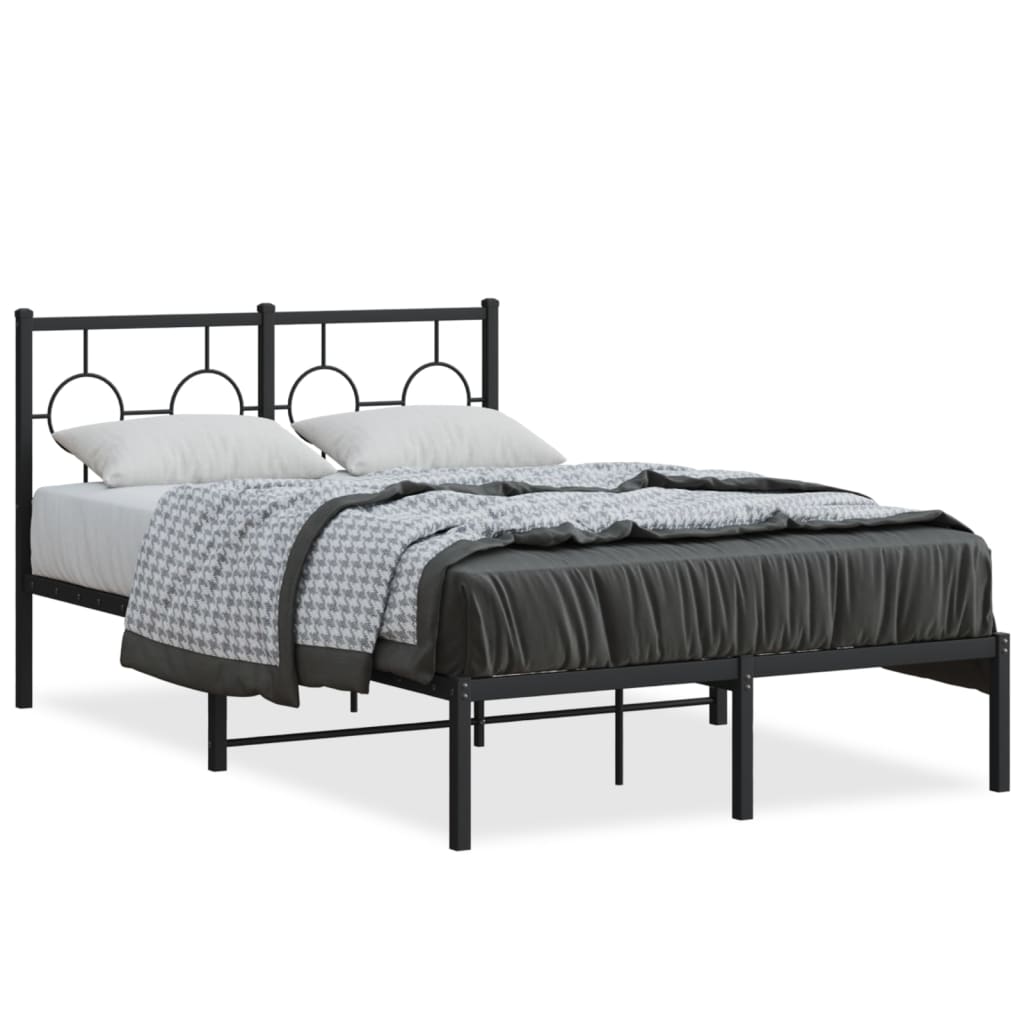 vidaXL Estructura cama sin colchón con cabecero metal negro 120x190 cm