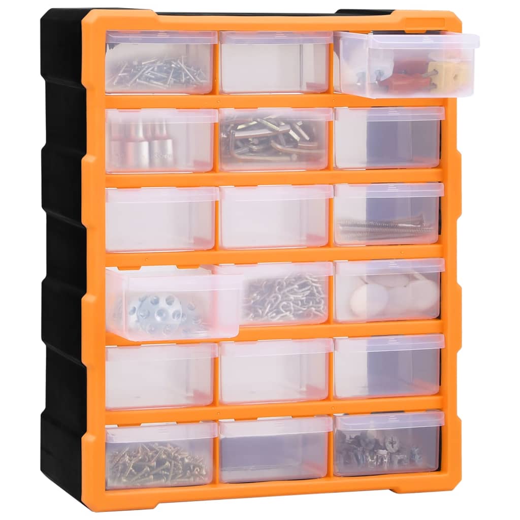 vidaXL Organizador multicajones con 18 cajones intermedios 38x16x47 cm