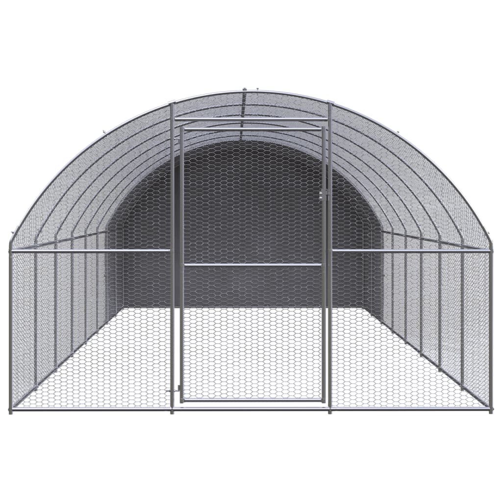 vidaXL Gallinero de exterior de acero galvanizado 3x8x2 m