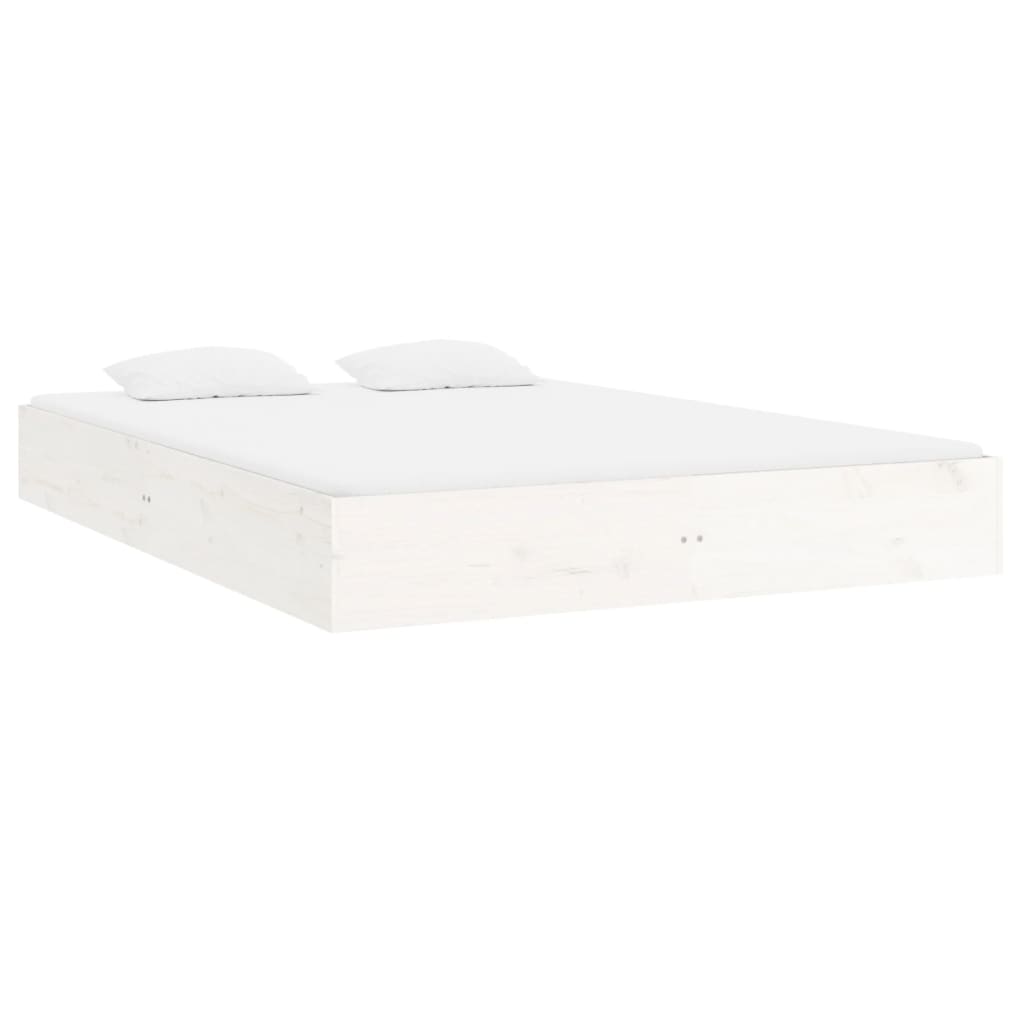 vidaXL Estructura de cama de madera maciza blanca 140x200 cm