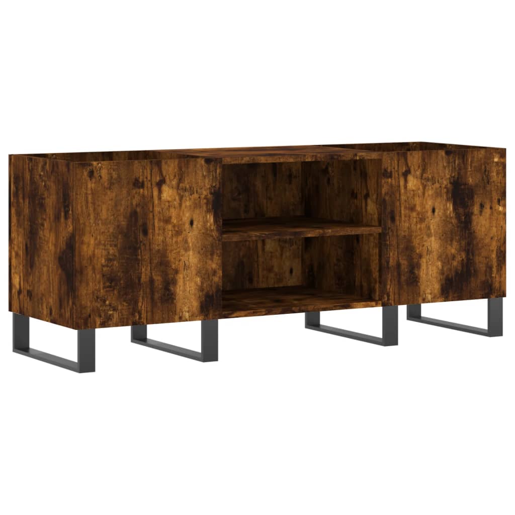 vidaXL Mueble discos madera contrachapada roble ahumado 121x38x48 cm