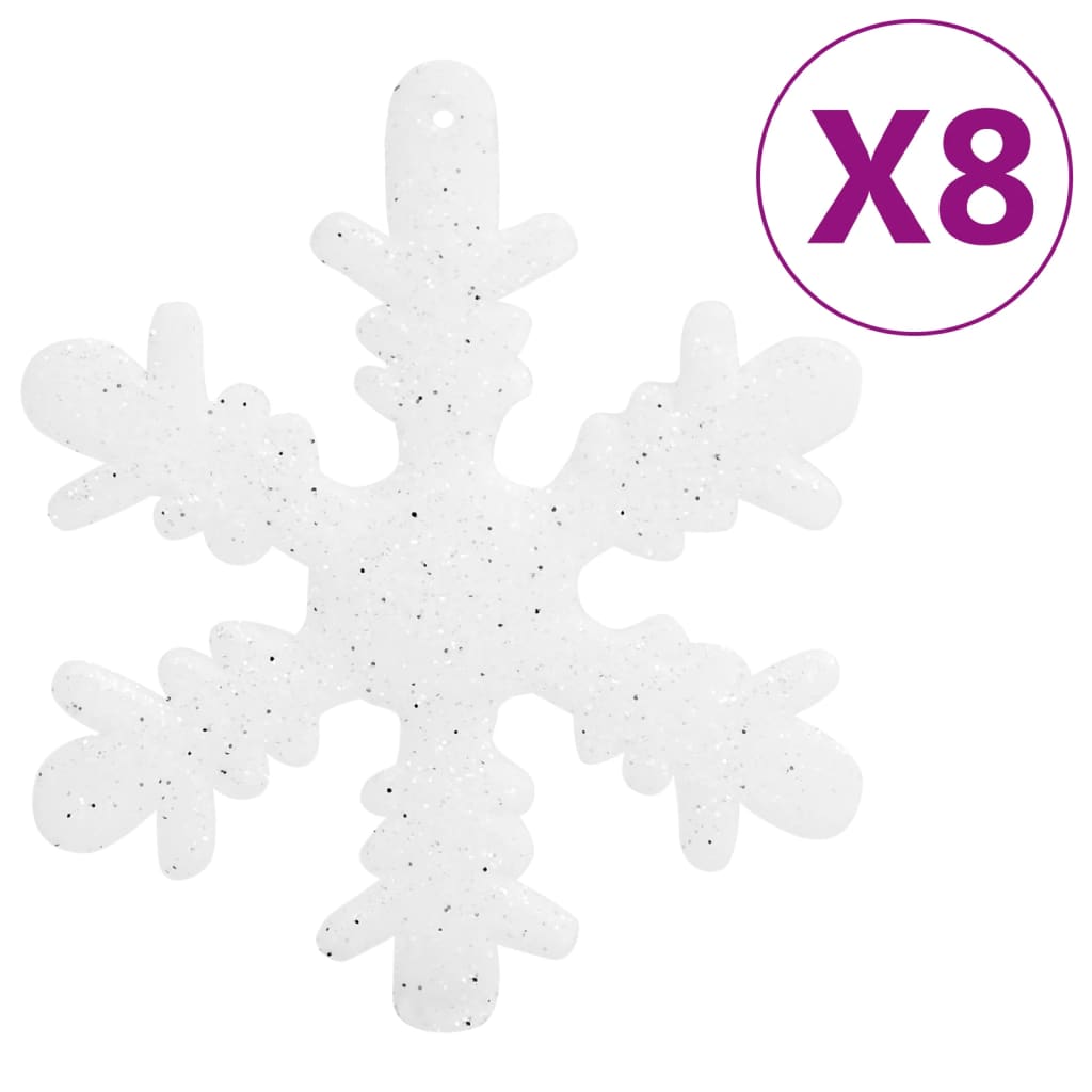 vidaXL Juego de bolas de Navidad 111 pzas poliestireno blanco