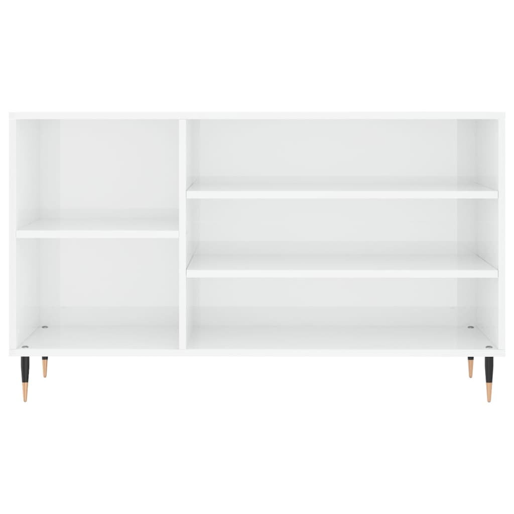 vidaXL Mueble zapatero madera contrachapada blanco brillo 102x36x60 cm