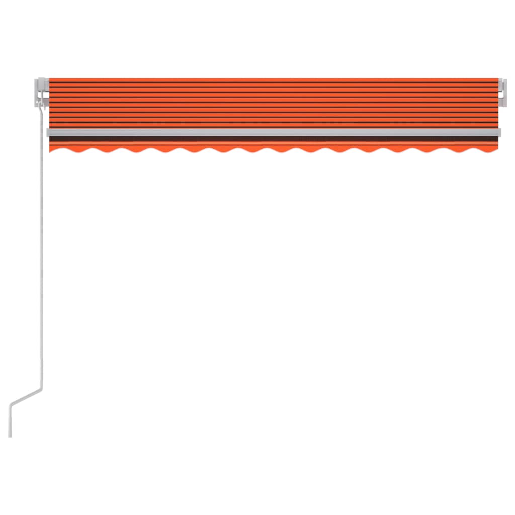 vidaXL Toldo manual retráctil con LED naranja y marrón 300x250 cm