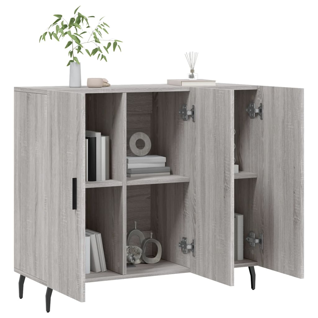 vidaXL Aparador de madera de ingeniería gris Sonoma 90x34x80 cm