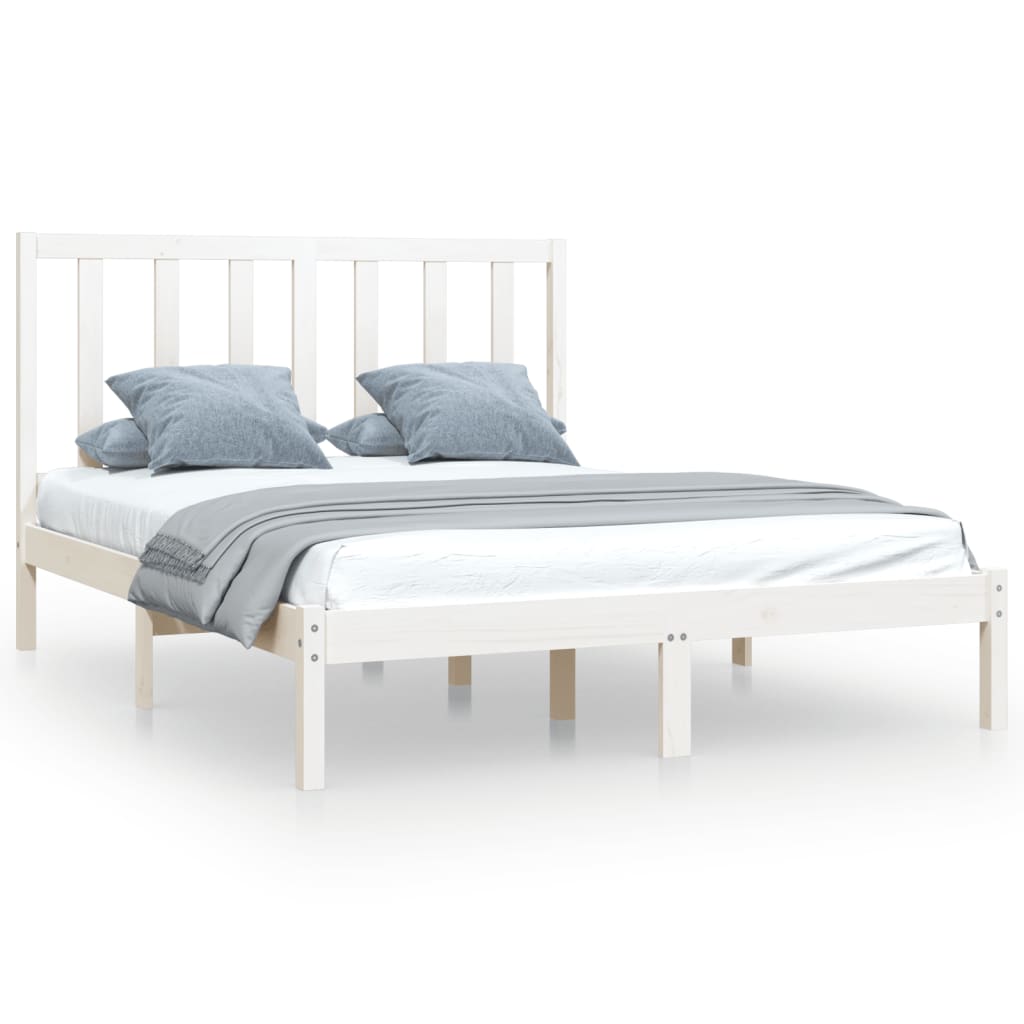 vidaXL Estructura de cama madera maciza de pino blanca 120x200 cm