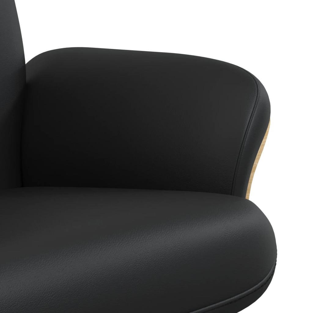 vidaXL Sillón reclinable con reposapiés cuero sintético negro