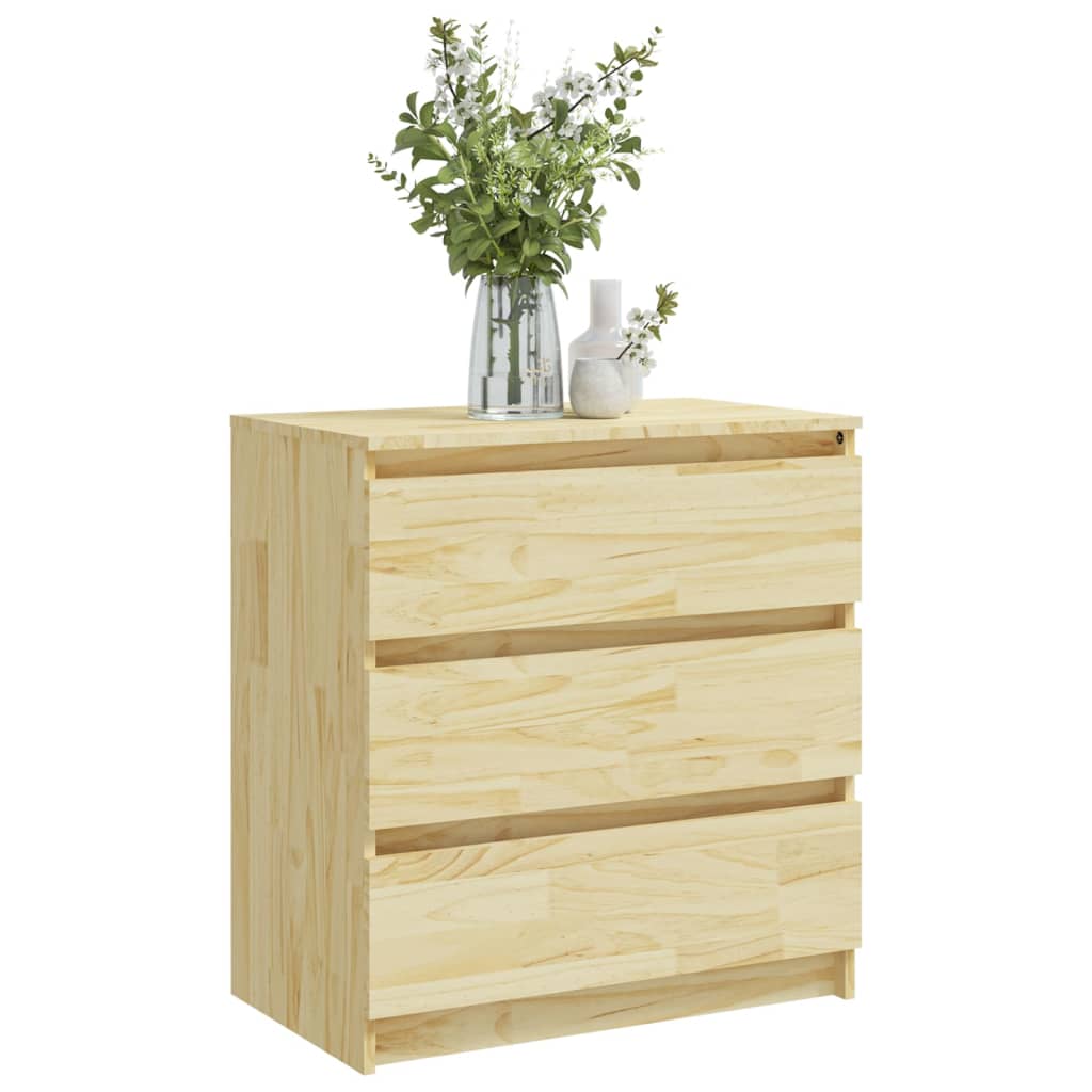 vidaXL Mesita de noche madera maciza de pino 60x36x64 cm