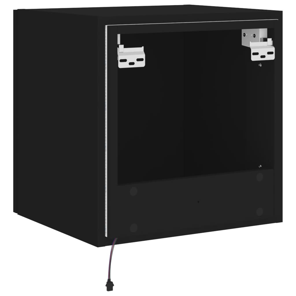 vidaXL Mueble de TV de pared con luces LED negro 40,5x35x40 cm