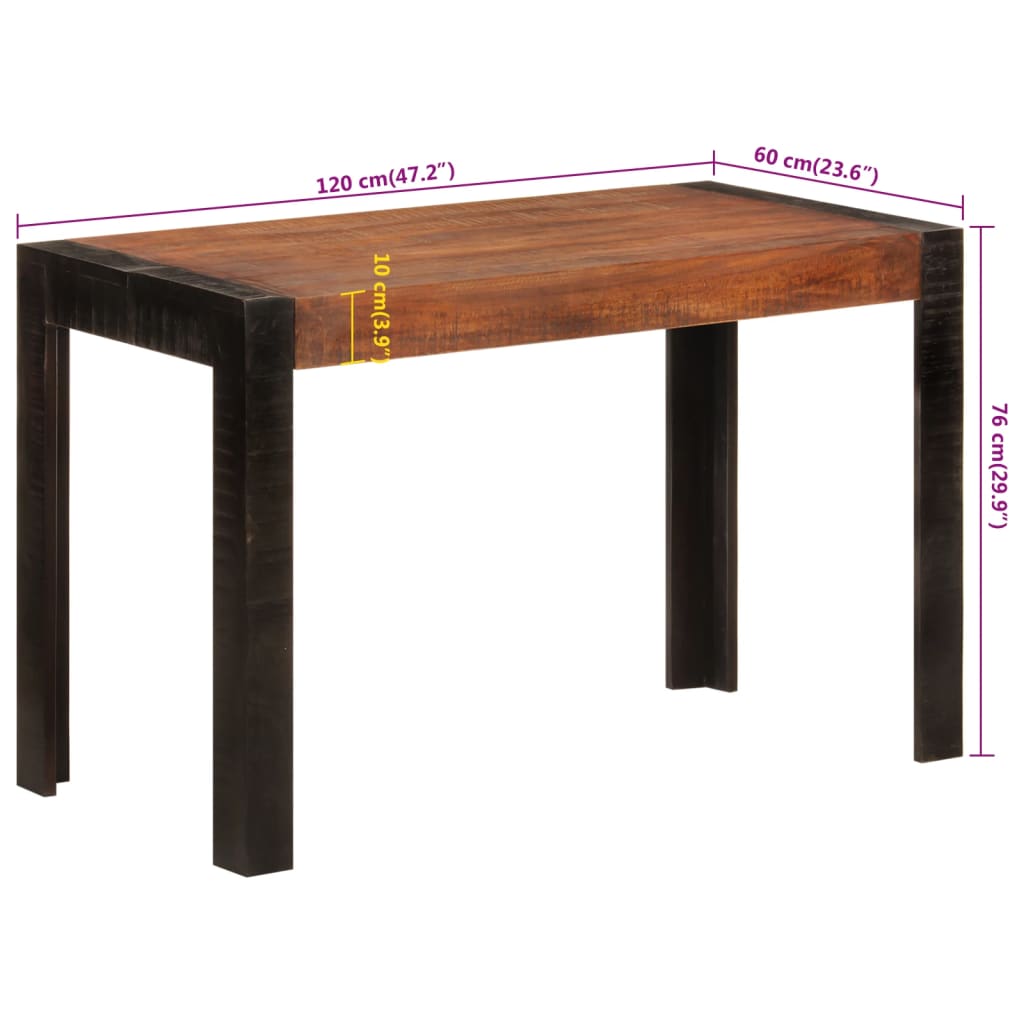 vidaXL Mesa de comedor madera maciza de mango marrón miel 120x60x76 cm