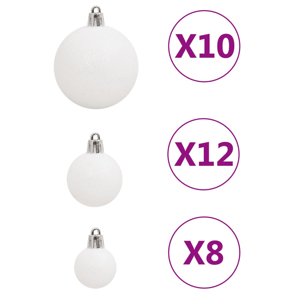 vidaXL Juego de bolas de Navidad 111 pzas poliestireno blanco