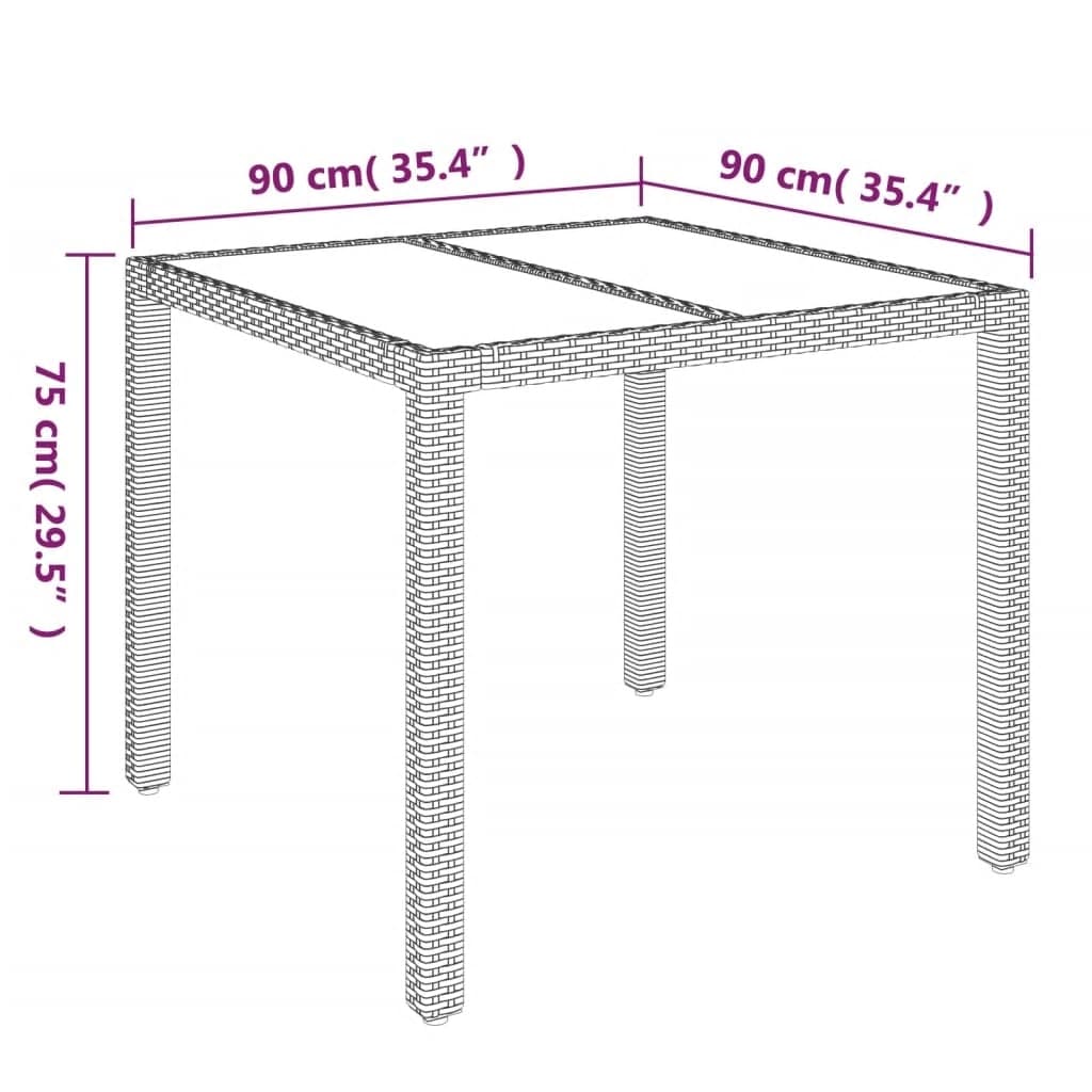 vidaXL Set comedor de jardín 5 piezas con cojines ratán sintético gris