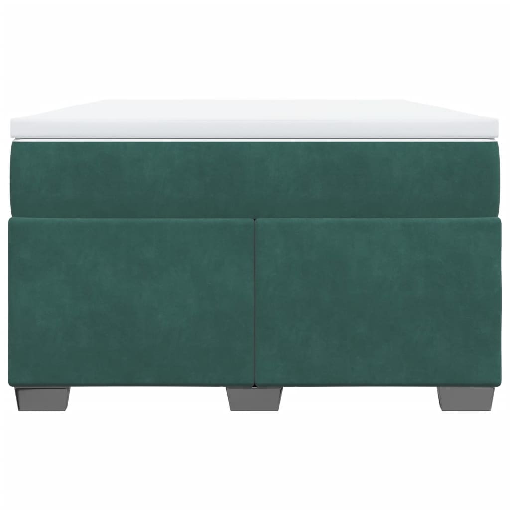 vidaXL Cama box spring con colchón terciopelo verde oscuro 120x190 cm