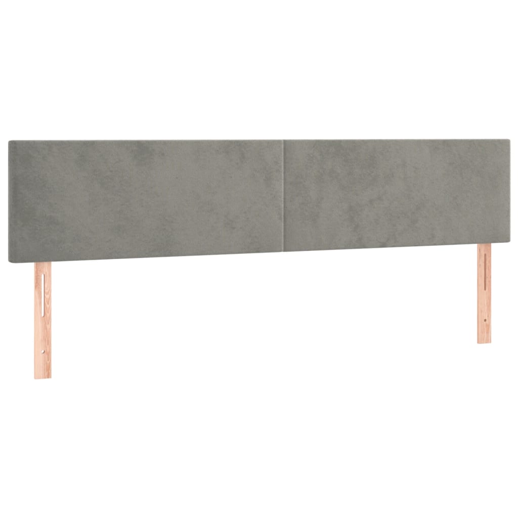 vidaXL Cabecero con LED de terciopelo gris claro 180x5x78/88 cm