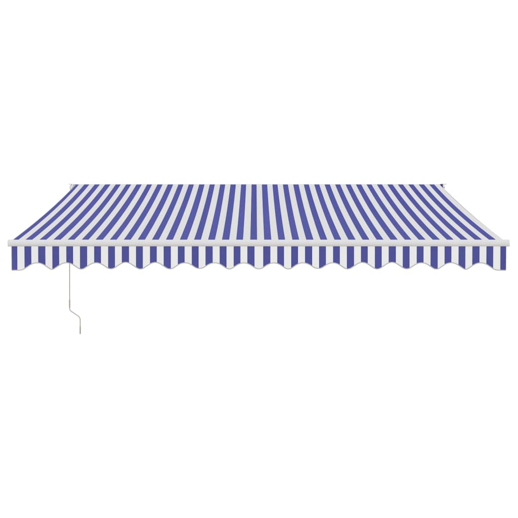 vidaXL Toldo retráctil automático azul y blanco 4x3 m