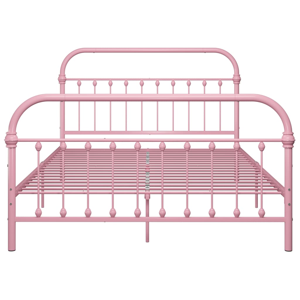 vidaXL Estructura de cama sin colchón metal rosa 140x200 cm