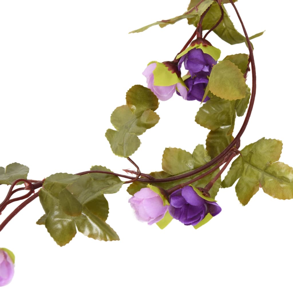 vidaXL Guirnaldas de flores de Navidad 6 uds morado claro 215 cm