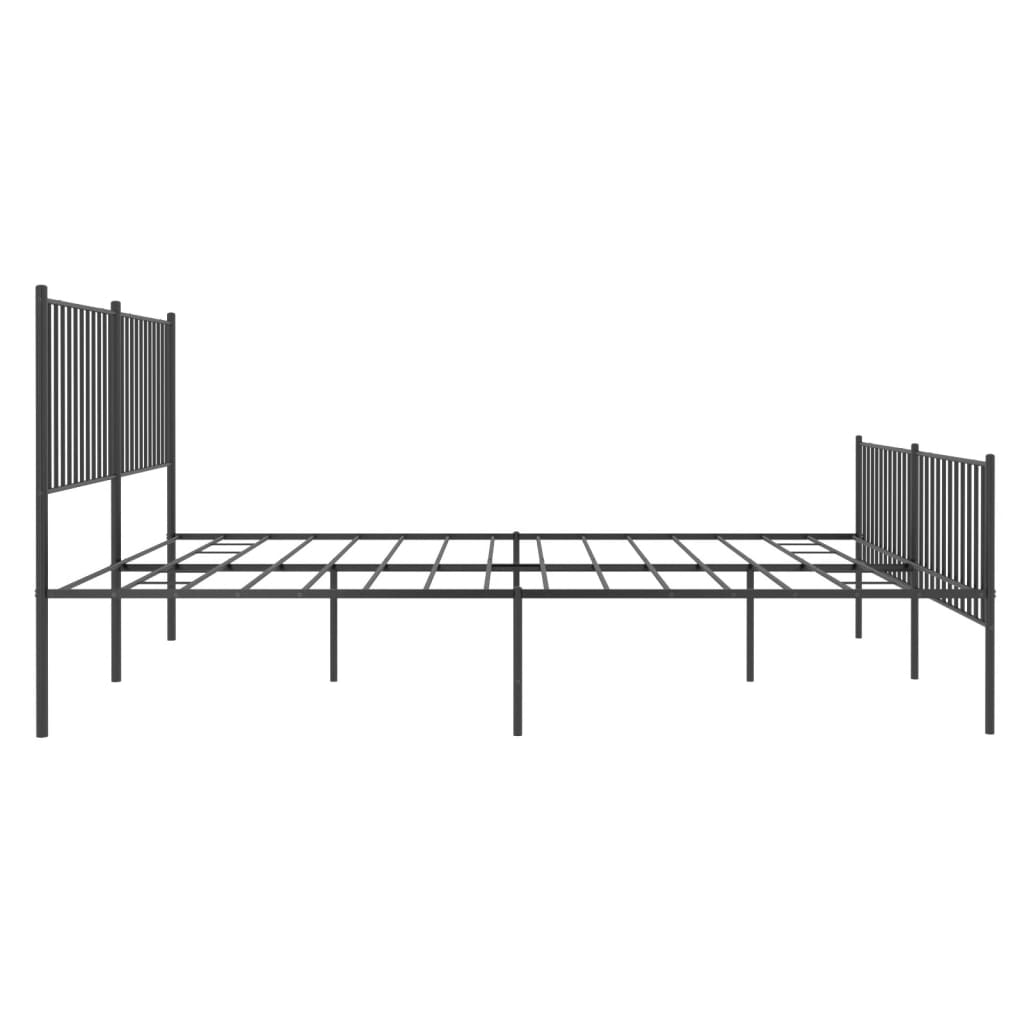 vidaXL Estructura cama sin colchón con estribo metal negro 180x200 cm