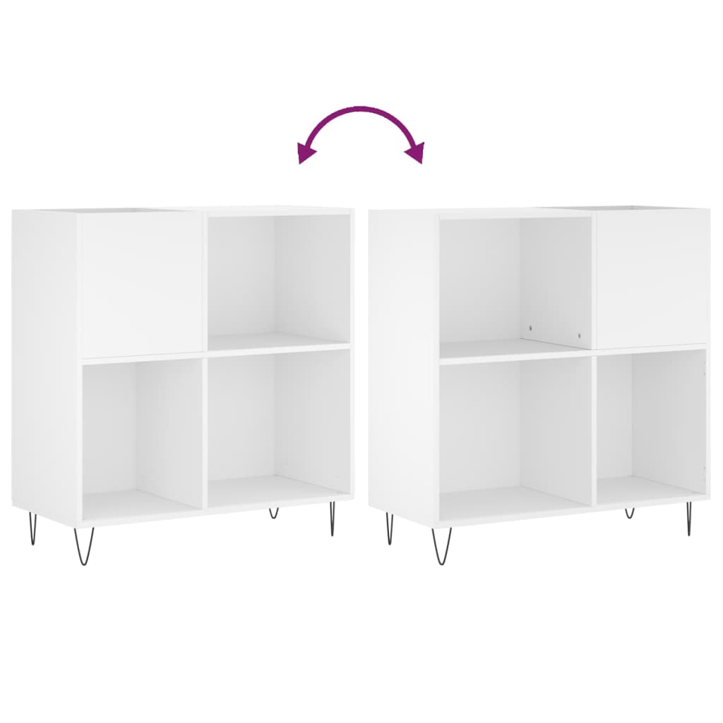 vidaXL Mueble para discos madera contrachapada blanco 84,5x38x89 cm