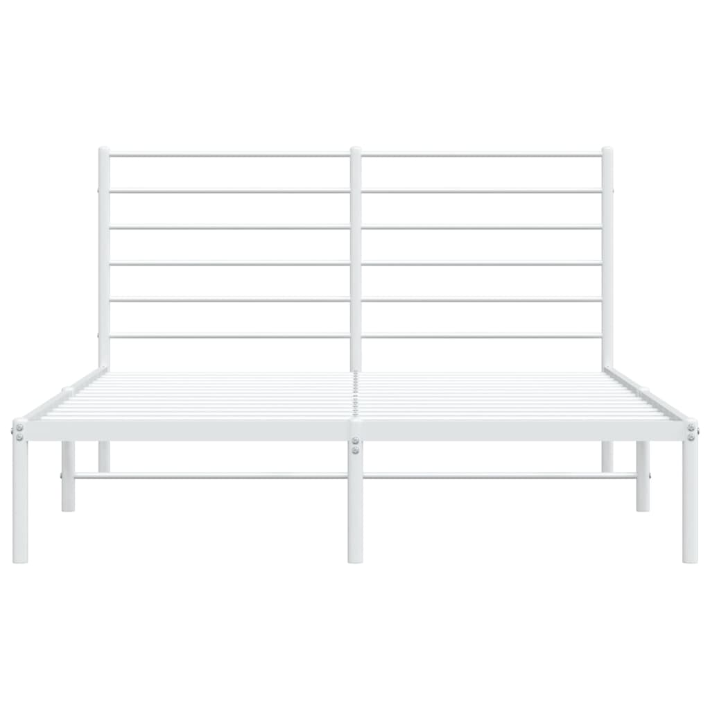 vidaXL Estructura de cama con cabecero metal blanca 140x200 cm